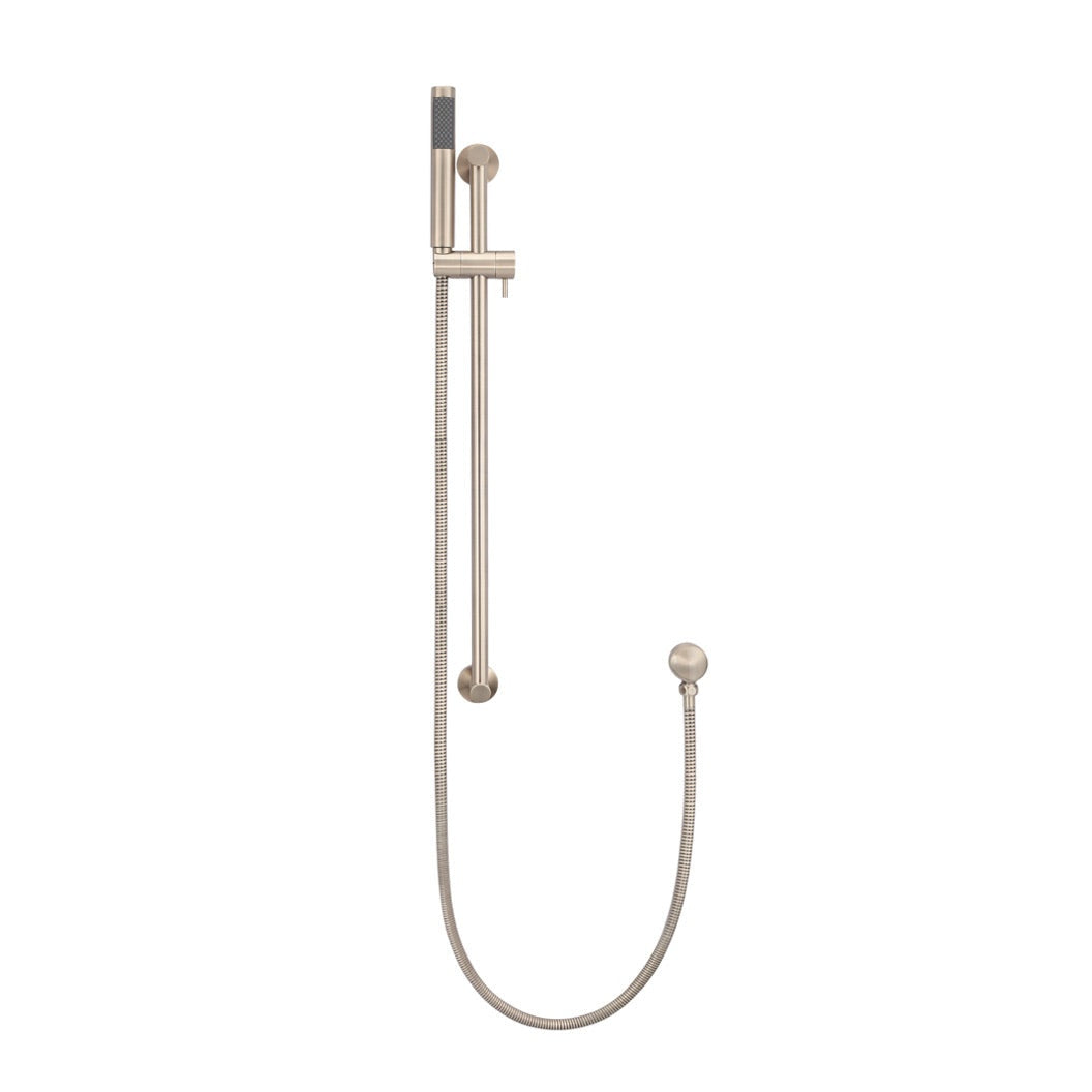 Round Hand Shower on Rail Column in Polished Chrome - finish and profile close-up