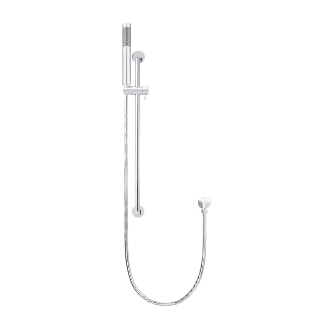 Round Hand Shower on Rail Column - Polished Chrome