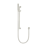 Round Hand Shower on Rail Column in Brushed Nickel - side profile view