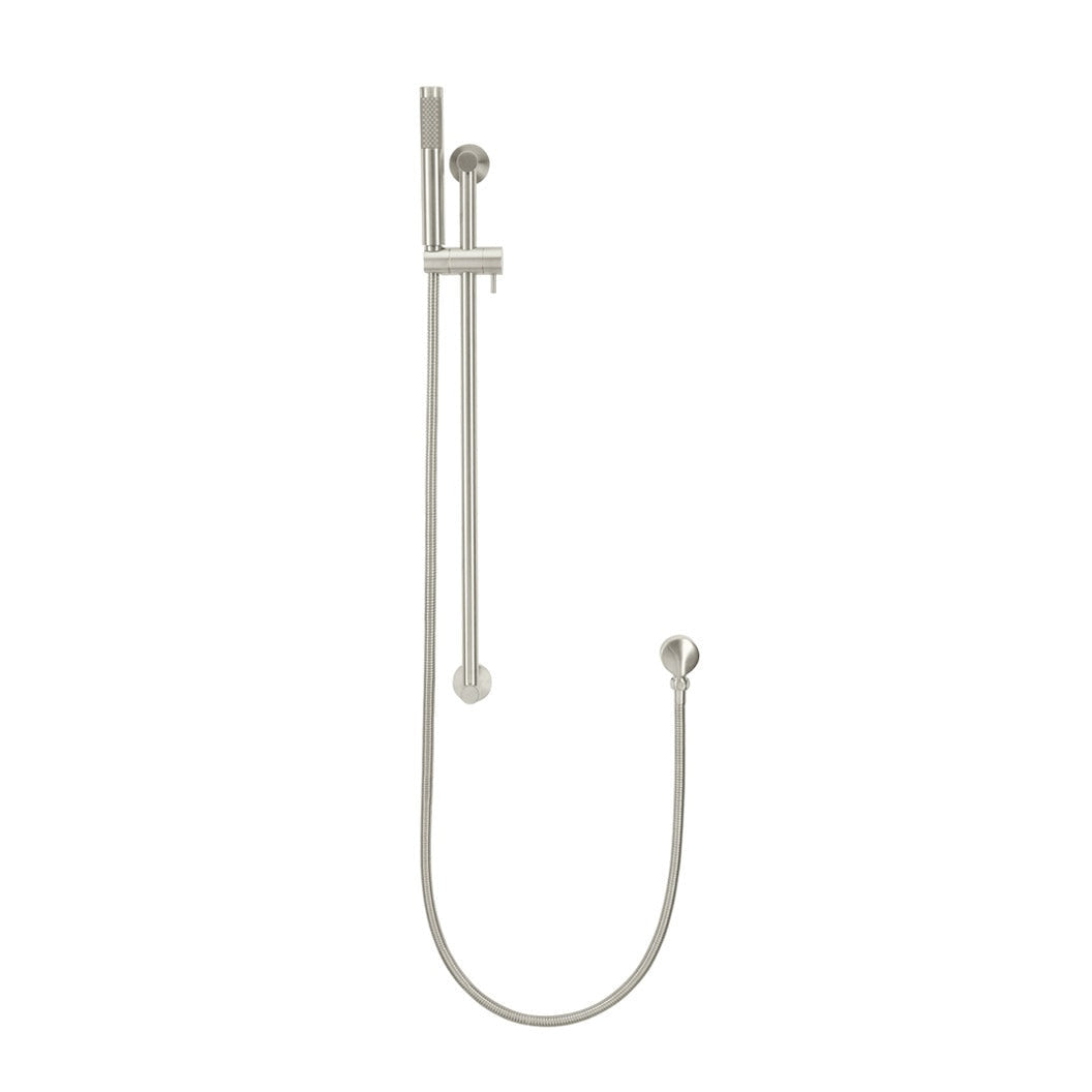 Round Hand Shower on Rail Column - Brushed Nickel
