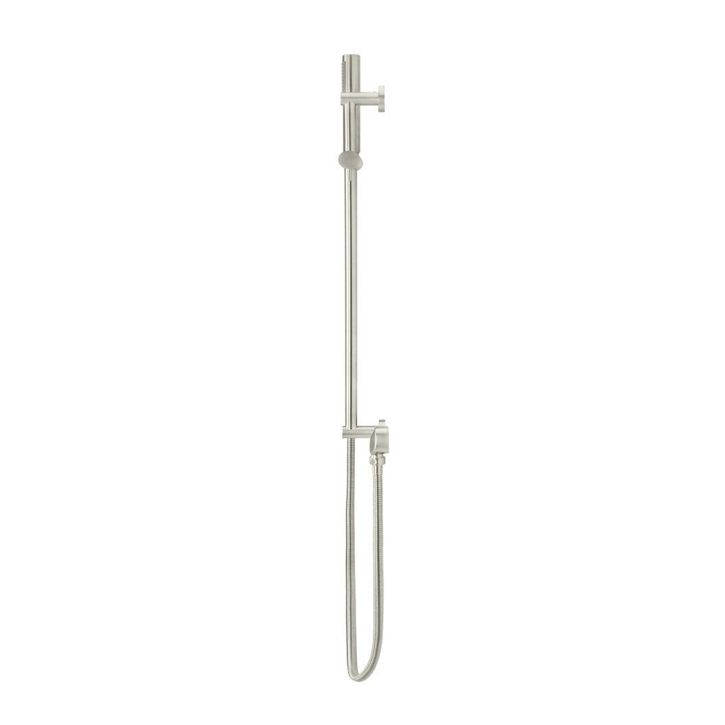 Round Hand Shower on Rail Column - Brushed Nickel