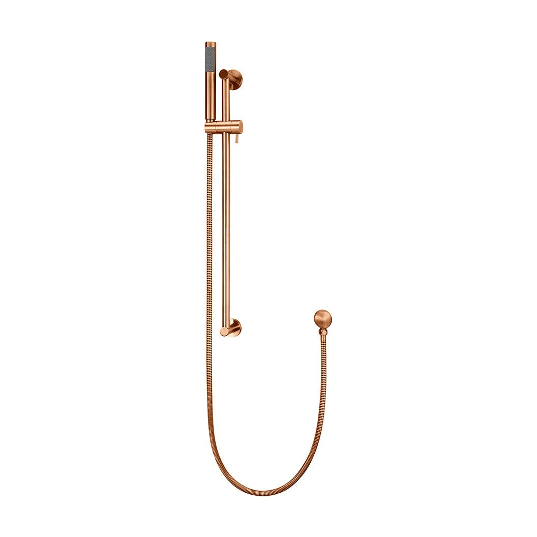 Round Hand Shower on Rail Column - Lustre Bronze