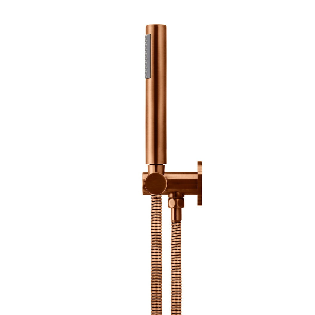 Round Shower on Bracket in Lustre Bronze - finish and profile close-up