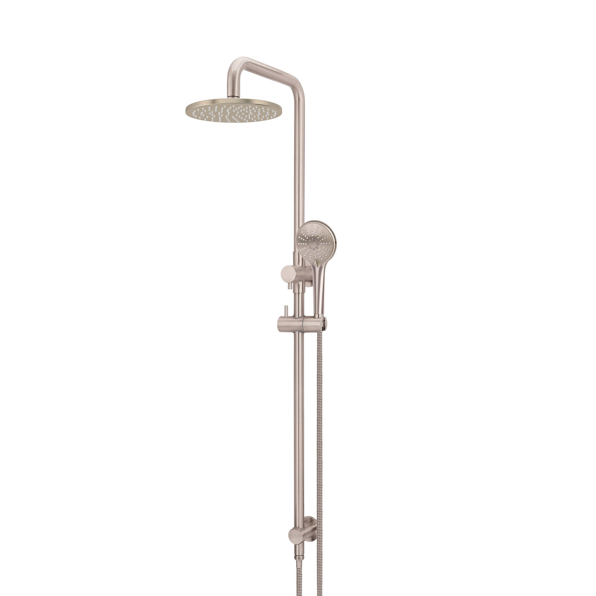 Round Combination Shower Rail, 200mm Rose, Three-Function Hand Shower