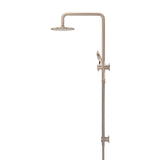 Round Combination Shower Rail 200mm Rose, Three Function Hand Shower - Champagne