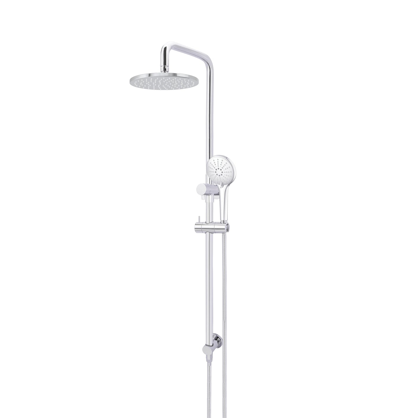 Round Combination Shower Rail, 200mm Rose, Three-Function Hand Shower