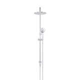 Round Combination Shower Rail 200mm Rose, Three Function Hand Shower - Polished Chrome