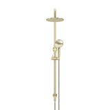 Round Combination Shower Rail 200mm Rose, Three Function Hand Shower - Tiger Bronze