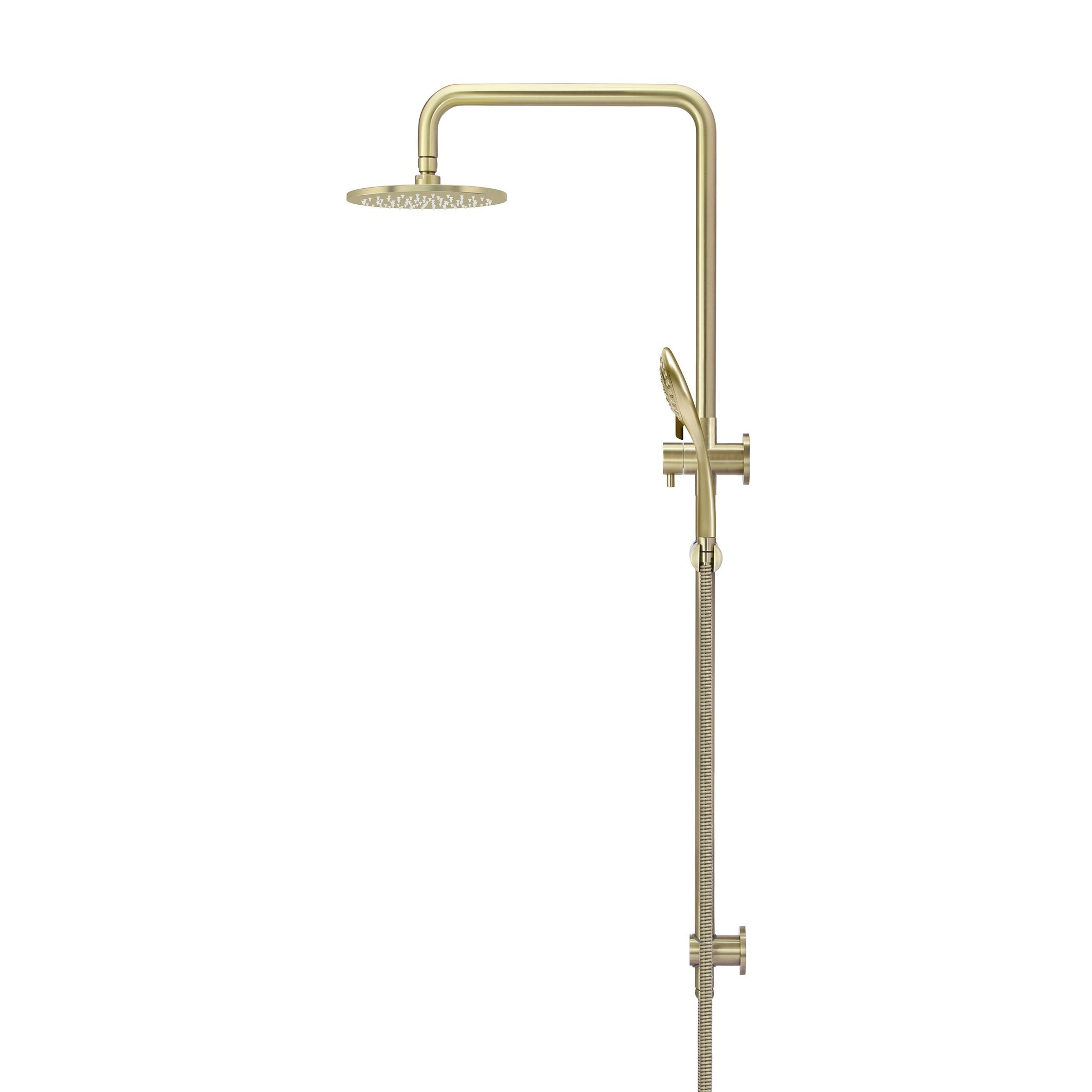 Round Combination Shower Rail 200mm Rose, Three Function Hand Shower - Tiger Bronze