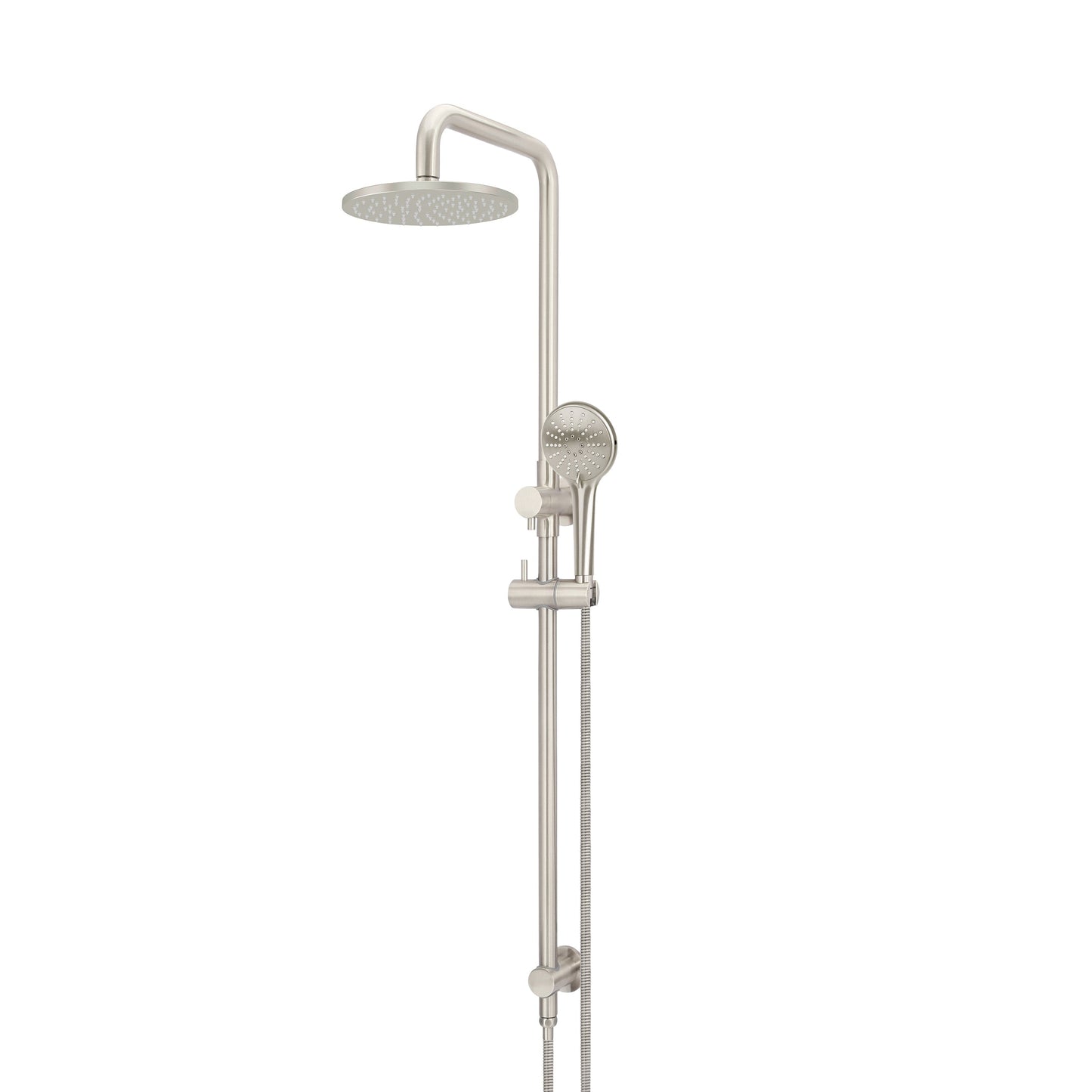 Round Combination Shower Rail, 200mm Rose, Three-Function Hand Shower