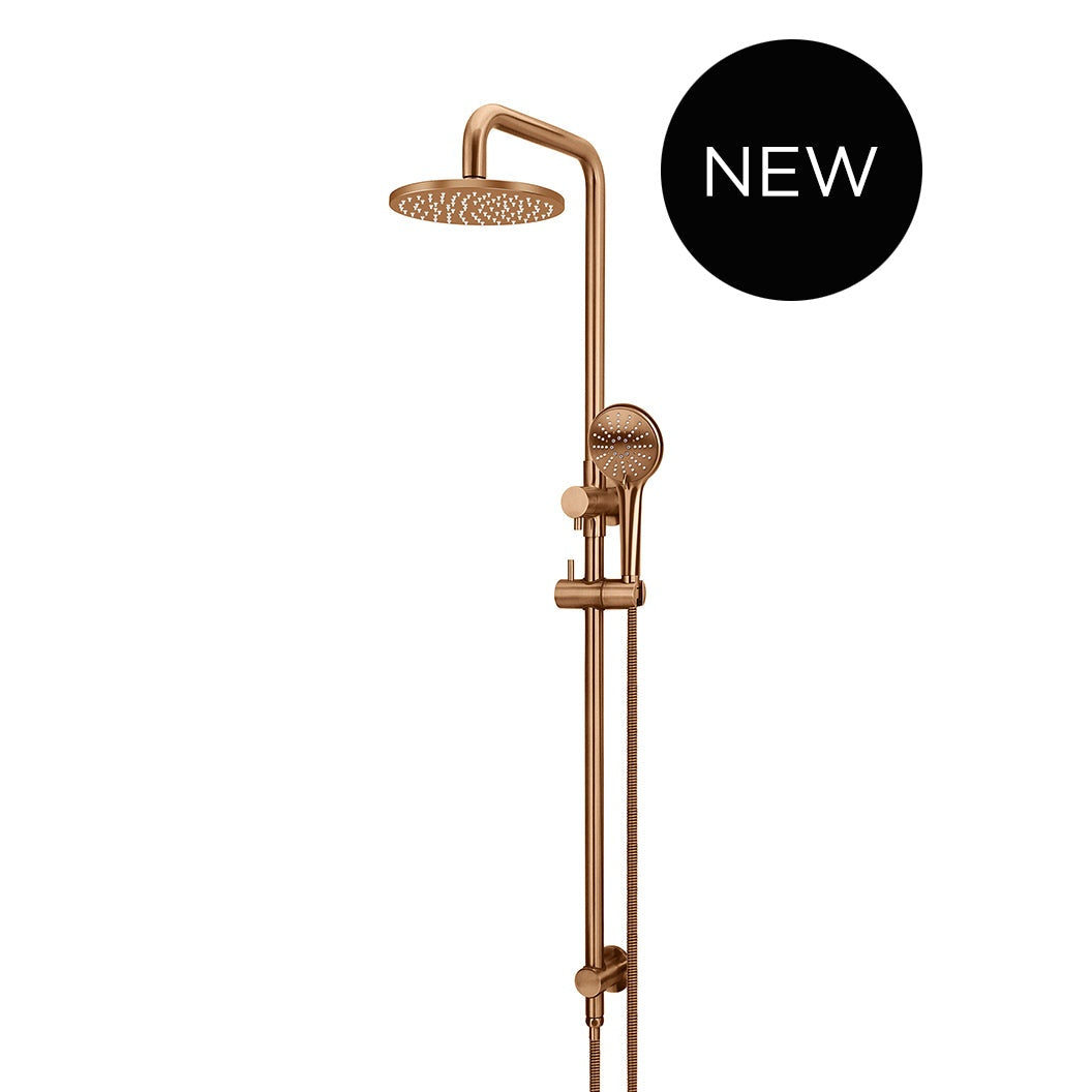 Round Combination Shower Rail, 200mm Rose, Three-Function Hand Shower