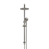 Round Combination Shower Rail 200mm Rose, Three Function Hand Shower - Shadow