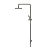 Round Combination Shower Rail 200mm Rose, Three Function Hand Shower - Shadow