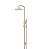 Round Combination Shower Rail 200mm Rose, Single Function Hand Shower in Polished Chrome - finish and profile close-up