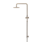 Round Combination Shower Rail 200mm Rose, Single Function Hand Shower in Polished Chrome - front view
