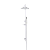 Round Combination Shower Rail 200mm Rose, Single Function Hand Shower - Polished Chrome