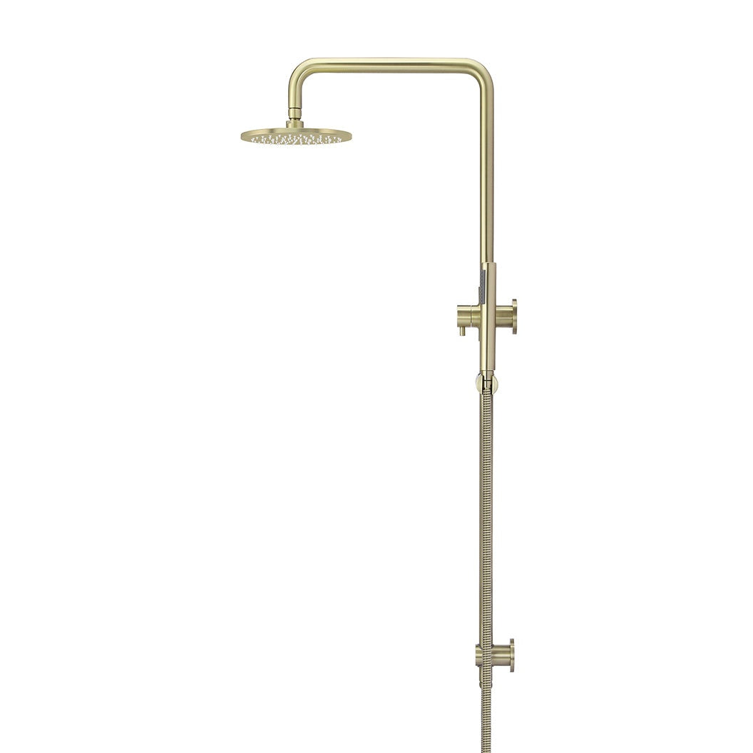 Round Combination Shower Rail 200mm Rose, Single Function Hand Shower - Tiger Bronze