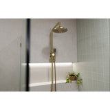 Round Combination Shower Rail 200mm Rose, Single Function Hand Shower - Tiger Bronze