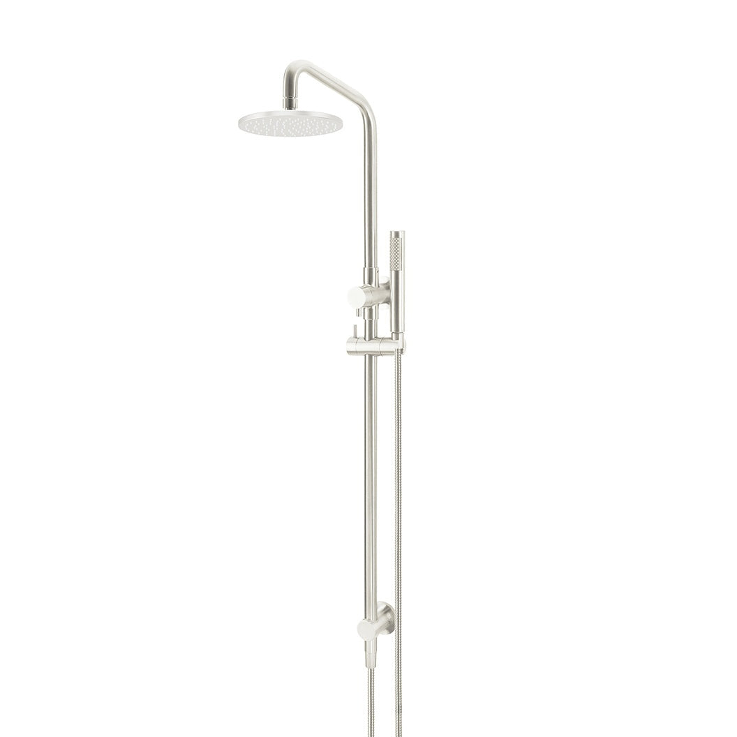 Round Combination Shower Rail 200mm Rose, Single Function Hand Shower