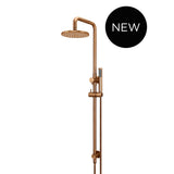 Round Combination Shower Rail 200mm Rose, Single Function Hand Shower