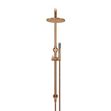 Round Combination Shower Rail 200mm Rose, Single Function Hand Shower - Lustre Bronze