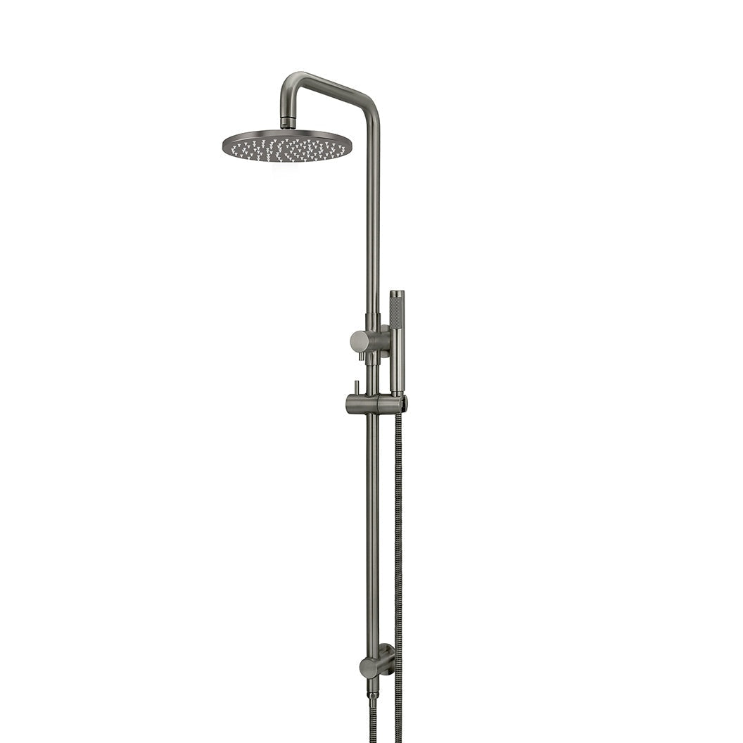 Round Combination Shower Rail 200mm Rose, Single Function Hand Shower