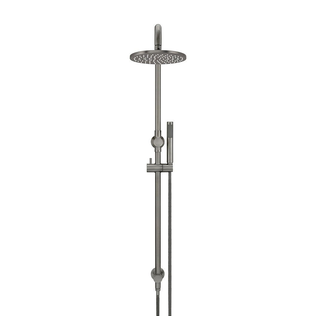 Round Combination Shower Rail 200mm Rose, Single Function Hand Shower - Shadow