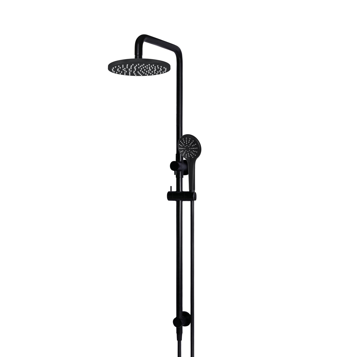 Round Combination Shower Rail, 200mm Rose, Three-Function Hand Shower