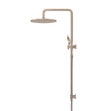 Round Combination Shower Rail 300mm Rose, Three Function Hand Shower - Champagne