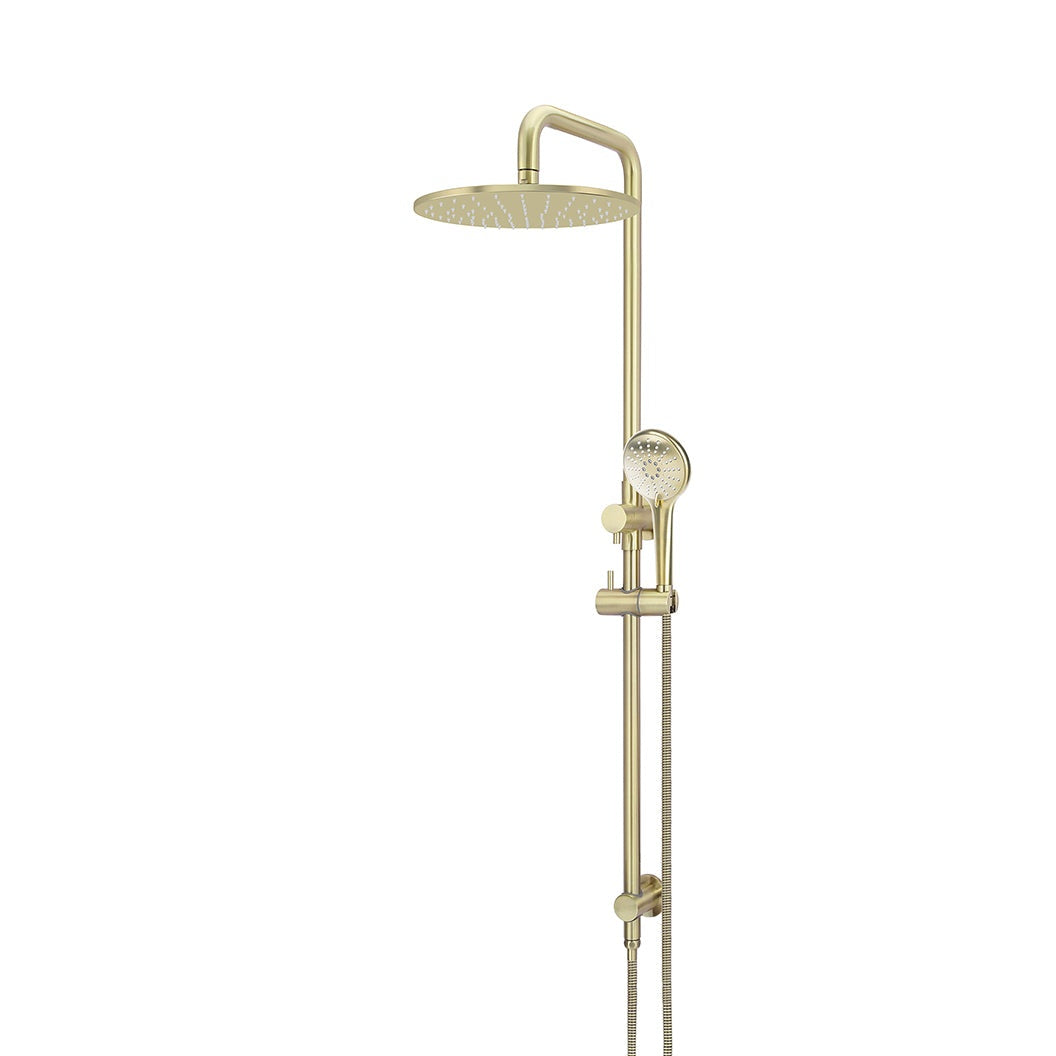 Round Combination Shower Rail 300mm Rose, Three Function Hand Shower