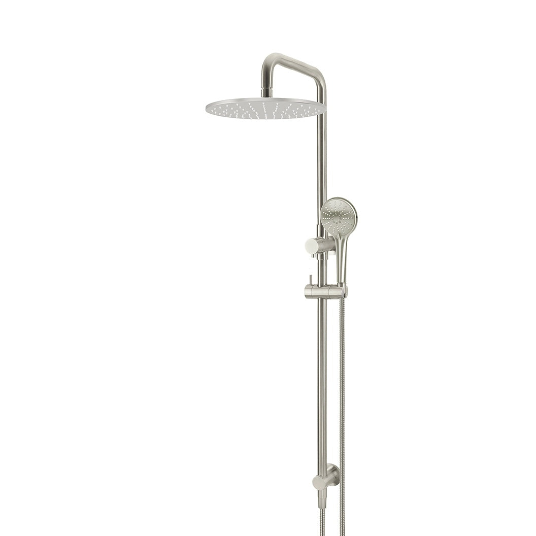 Round Combination Shower Rail 300mm Rose, Three Function Hand Shower
