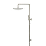 Round Combination Shower Rail 300mm Rose, Three Function Hand Shower - Brushed Nickel