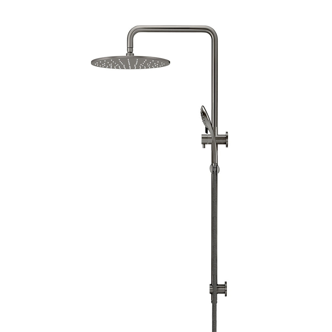 Round Combination Shower Rail 300mm Rose, Three Function Hand Shower - Shadow