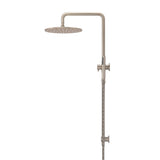 Round Combination Shower Rail 300mm Rose, Single Function Hand Shower - Champagne