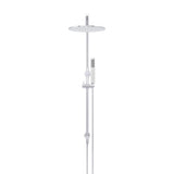 Round Combination Shower Rail 300mm Rose, Single Function Hand Shower - Polished Chrome