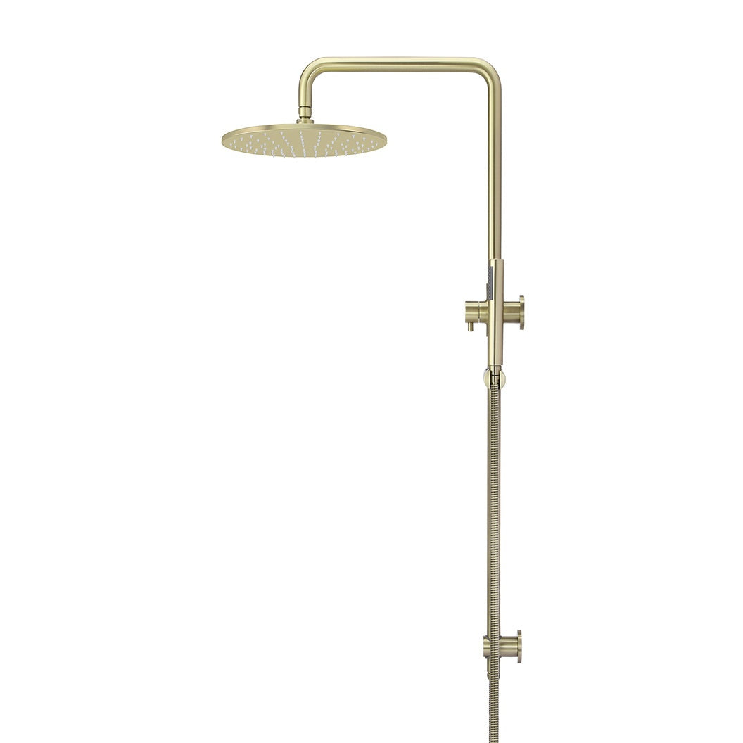 Round Combination Shower Rail, 300mm Rose, Single Function Hand Shower - Tiger Bronze