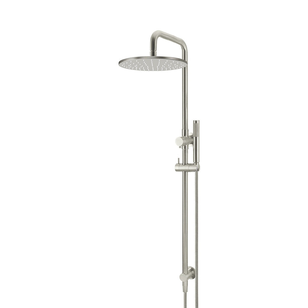 Round Combination Shower Rail 300mm Rose, Single Function Hand Shower
