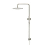 Round Combination Shower Rail, 300mm Rose, Single Function Hand Shower - Brushed Nickel