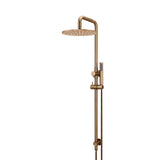 Round Combination Shower Rail, 300mm Rose, Single Function Hand Shower - Lustre Bronze