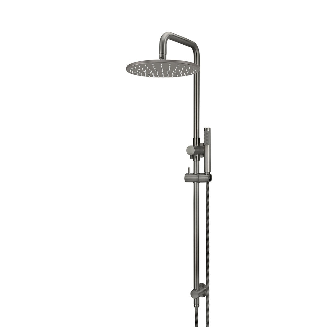 Round Combination Shower Rail 300mm Rose, Single Function Hand Shower