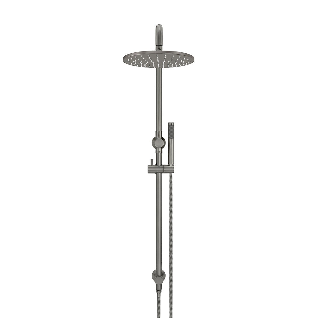 Round Combination Shower Rail, 300mm Rose, Single Function Hand Shower - Shadow