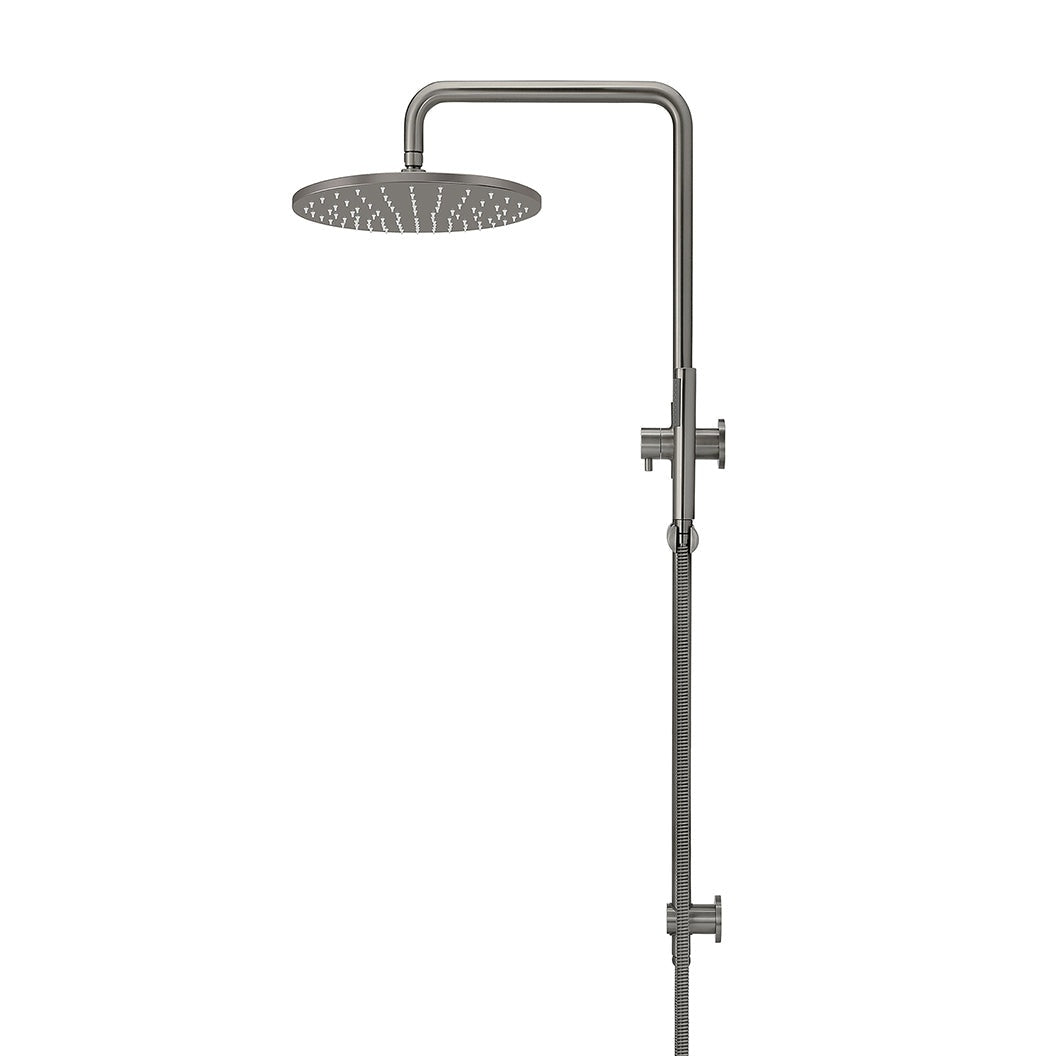 Round Combination Shower Rail, 300mm Rose, Single Function Hand Shower - Shadow