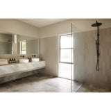 Round Combination Shower Rail, 300mm Rose, Single Function Hand Shower - Shadow
