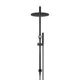Round Combination Shower Rail 300mm Rose, Single Function Hand Shower - Matte Black