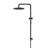 Round Combination Shower Rail 300mm Rose, Single Function Hand Shower - Matte Black