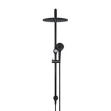 Round Combination Shower Rail 300mm Rose, Three Function Hand Shower - Matte Black
