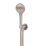 Round Three Function Hand Shower on Fixed Bracket in Polished Chrome - finish and profile close-up