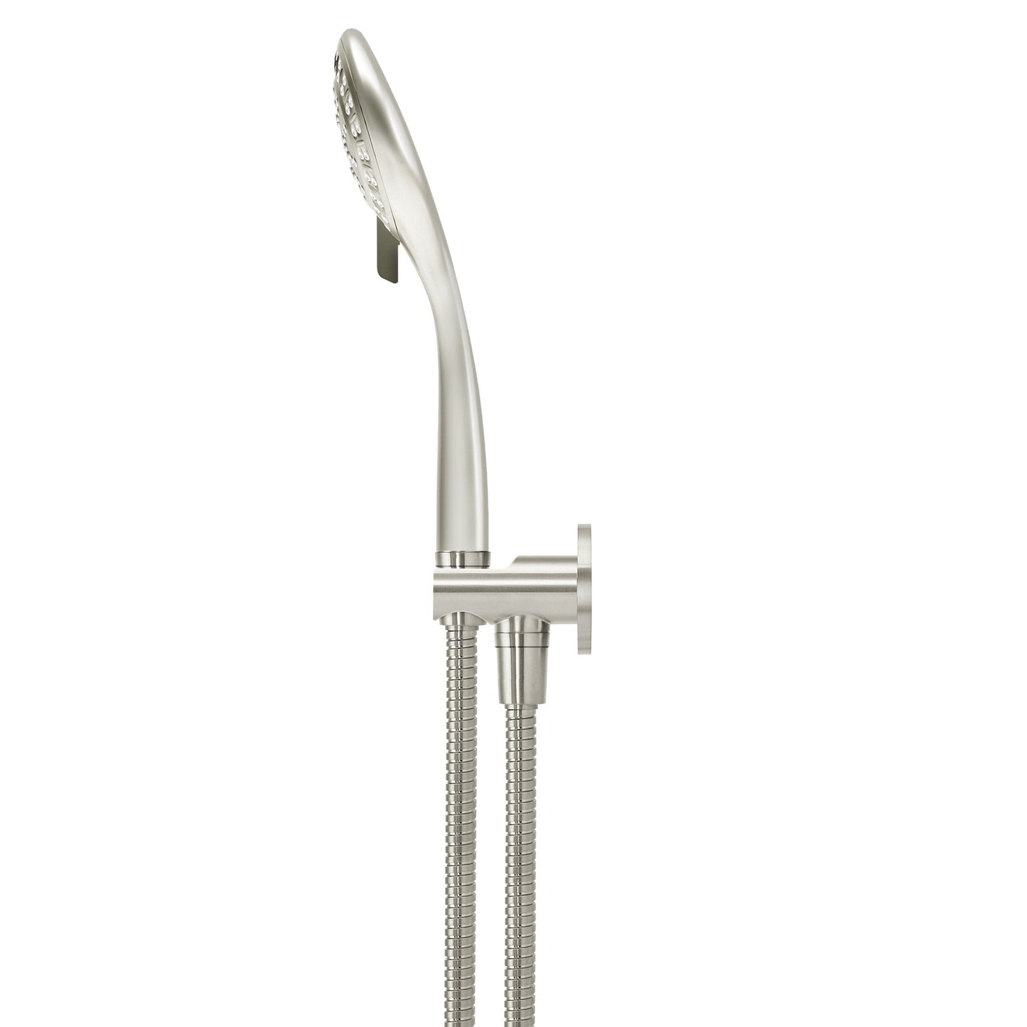 Round Three Function Hand Shower on Fixed Bracket - Brushed Nickel