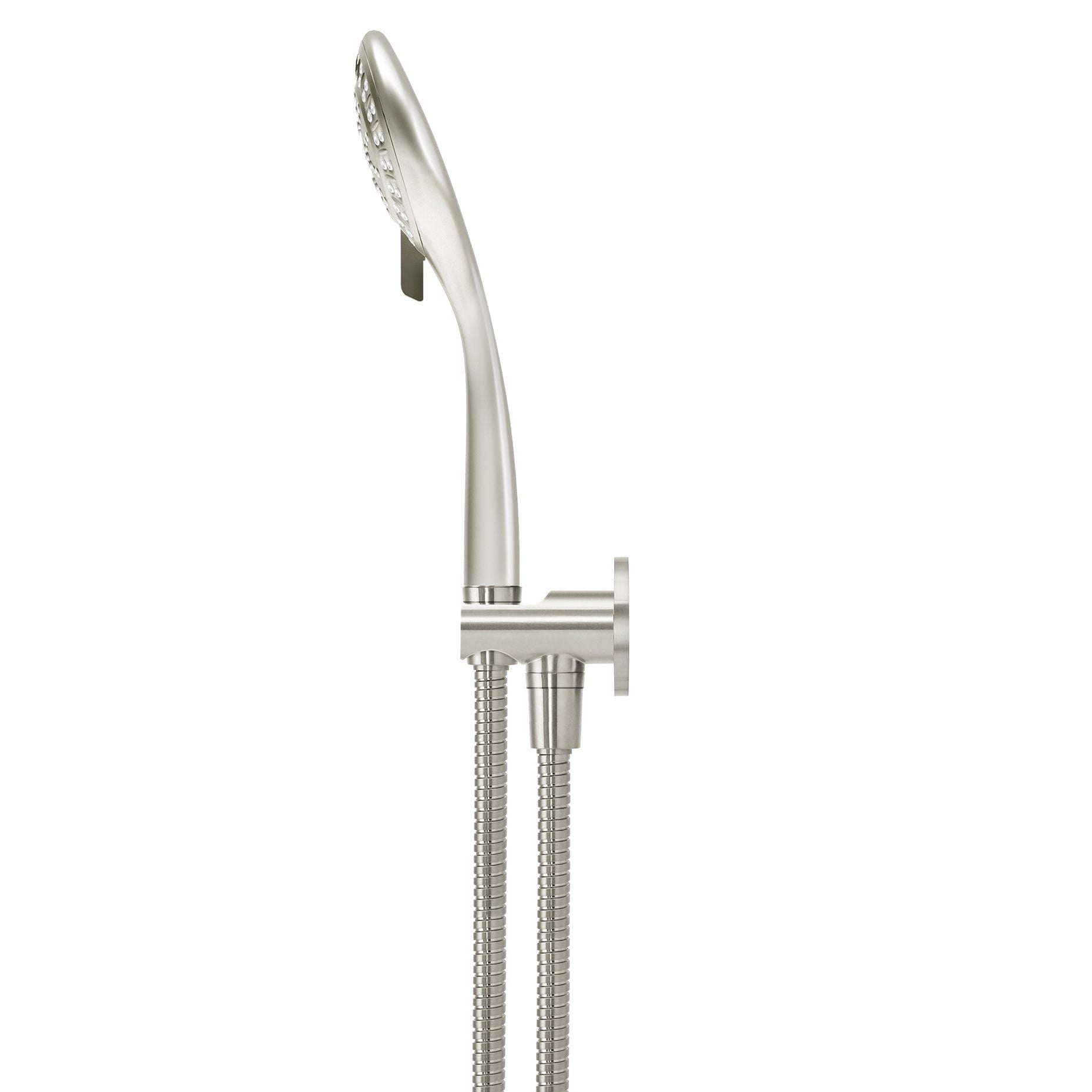 Round Three Function Hand Shower on Fixed Bracket - Brushed Nickel