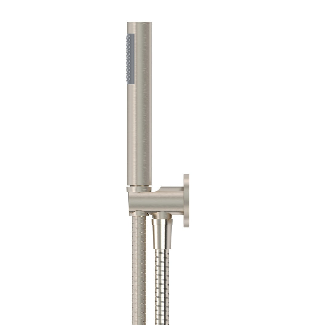 Round Hand Shower on Fixed Bracket - Brushed Nickel